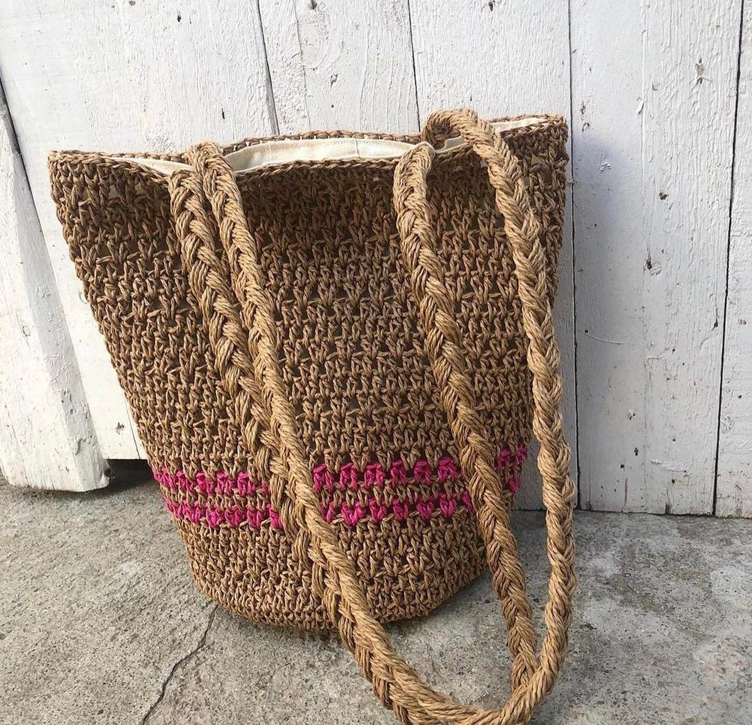 Straw Bag - The Fuchsia